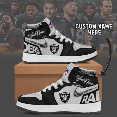 Las Vegas Raiders AJ1 High Sneakers Shoes For Men And Women