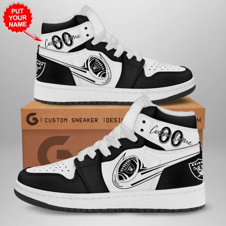 Las Vegas Raiders AJ1 High Sneakers Shoes For Men And Women