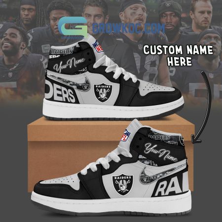 Las Vegas Raiders AJ1 High Sneakers Shoes For Men And Women