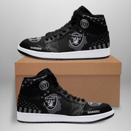 Las Vegas Raiders NFL AJ1 High Sneakers Shoes For Men And Women