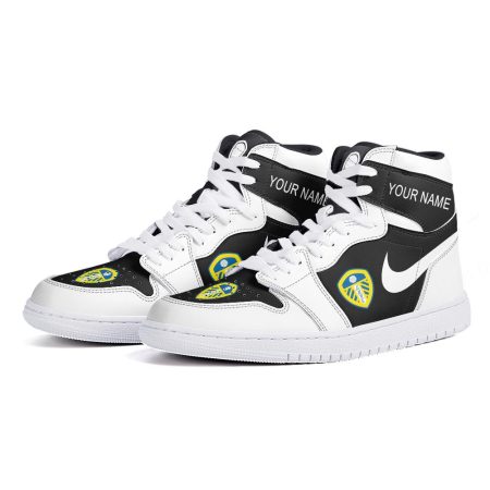 Leeds United AJ1 High Sneakers Shoes For Men And Women