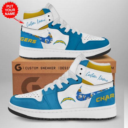 Los Angeles Chargers AJ1 High Sneakers Shoes For Men And Women