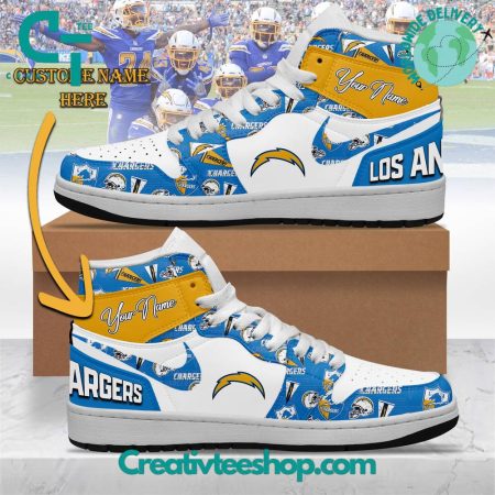 Los Angeles Chargers AJ1 High Sneakers Shoes For Men And Women