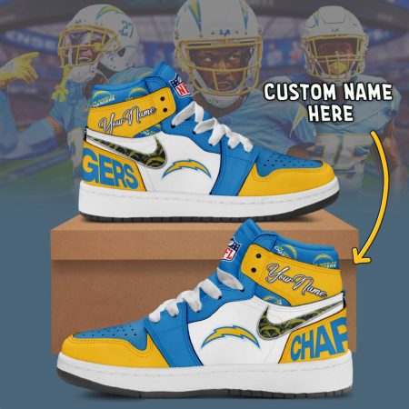 Los Angeles Chargers AJ1 High Sneakers Shoes For Men And Women