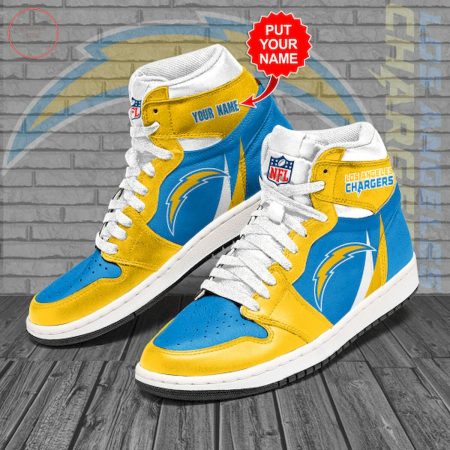 Los Angeles Chargers NFL AJ1 High Sneakers Shoes For Men And Women