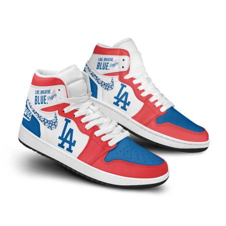 Los Angeles Dodgers AJ1 High Sneakers Shoes For Men And Women