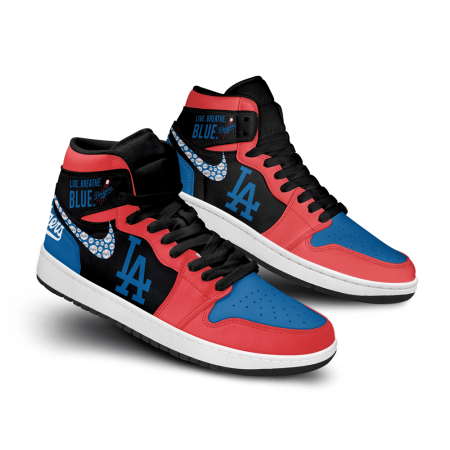 Los Angeles Dodgers AJ1 High Sneakers Shoes For Men And Women