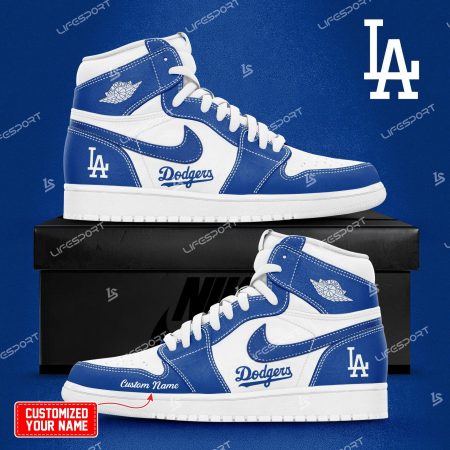 Los Angeles Dodgers AJ1 High Sneakers Shoes For Men And Women