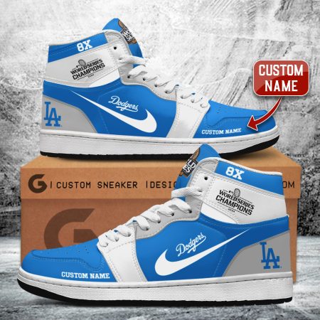 Los Angeles Dodgers AJ1 High Sneakers Shoes For Men And Women