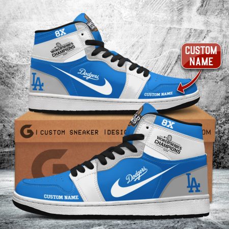 Los Angeles Dodgers AJ1 High Sneakers Shoes For Men And Women