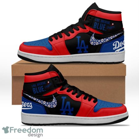 Los Angeles Dodgers AJ1 High Sneakers Shoes For Men And Women