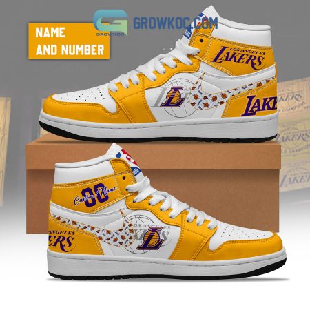 Los Angeles Lakers AJ1 High Sneakers Shoes For Men And Women