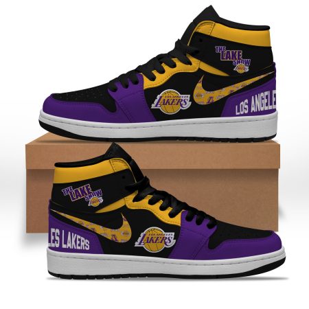 Los Angeles Lakers AJ1 High Sneakers Shoes For Men And Women