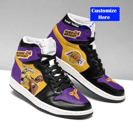 Los Angeles Lakers NBA AJ1 High Sneakers Shoes For Men And Women