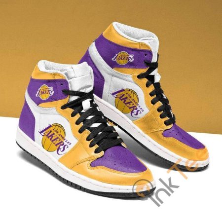 Los Angeles Lakers NBA AJ1 High Sneakers Shoes For Men And Women