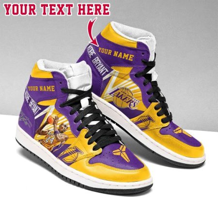 Los Angeles Lakers NBA AJ1 High Sneakers Shoes For Men And Women