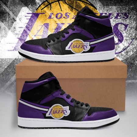 Los Angeles Lakers NBA AJ1 High Sneakers Shoes For Men And Women