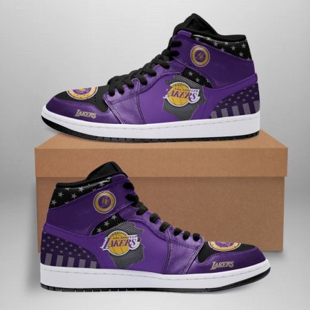 Los Angeles Lakers NFL AJ1 High Sneakers Shoes For Men And Women