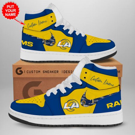 Los Angeles Rams AJ1 High Sneakers Shoes For Men And Women
