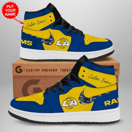Los Angeles Rams AJ1 High Sneakers Shoes For Men And Women
