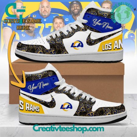 Los Angeles Rams AJ1 High Sneakers Shoes For Men And Women