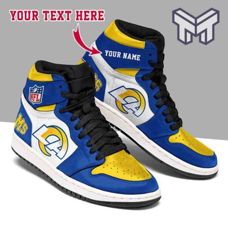 Los Angeles Rams AJ1 High Sneakers Shoes For Men And Women