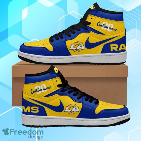 Los Angeles Rams AJ1 High Sneakers Shoes For Men And Women