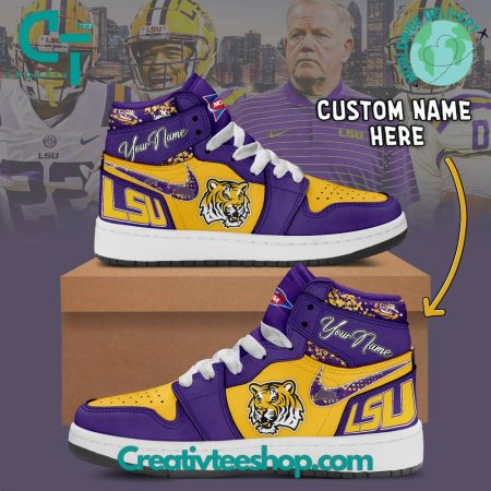 LSU Tigers AJ1 High Sneakers Shoes For Men And Women