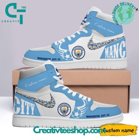 Manchester City   AJ1 High Sneakers Shoes For Men And Women