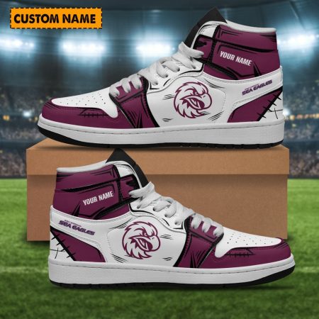 Manly Warringah Sea Eagles AJ1 High Sneakers Shoes For Men And Women