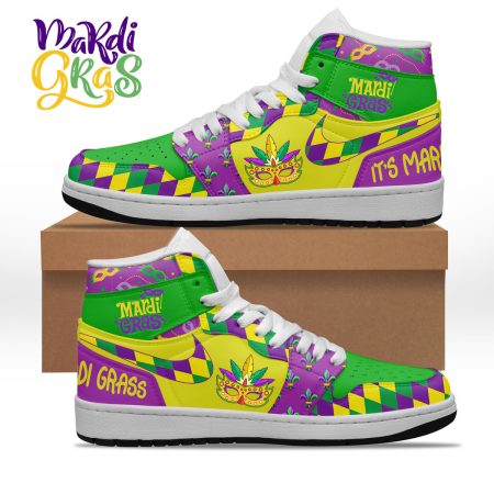 Mardi Gras AJ1 High Sneakers Shoes For Men And Women