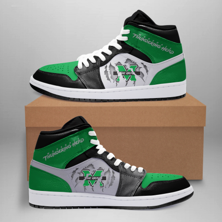 Marshall Thundering Herd AJ1 High Sneakers Shoes For Men And Women