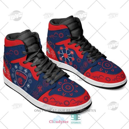 Melbourne Demons AFL AJ1 High Sneakers Shoes For Men And Women