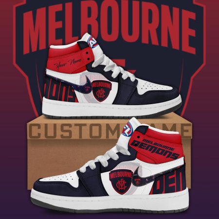 Melbourne Demons AJ1 High Sneakers Shoes For Men And Women