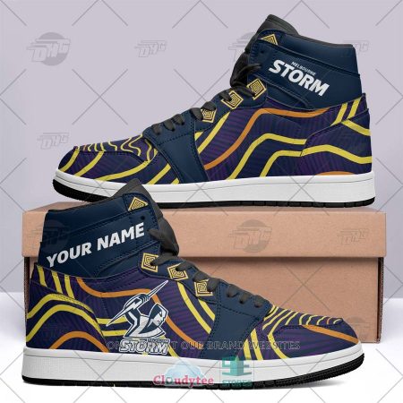 Melbourne Storm NRL AJ1 High Sneakers Shoes For Men And Women