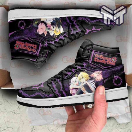 Meliodas And Elizabeth AJ1 High Sneakers Shoes For Men And Women