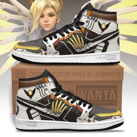 Mercy Overwatch AJ1 High Sneakers Shoes For Men And Women