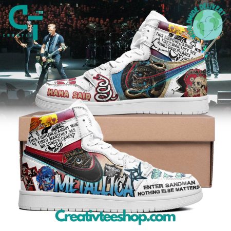 Metallica Thrash Metal AJ1 High Sneakers Shoes For Men And Women