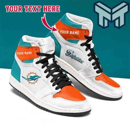 Miami Dolphins AJ1 High Sneakers Shoes For Men And Women