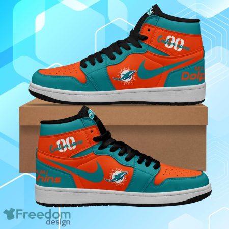 Miami Dolphins AJ1 High Sneakers Shoes For Men And Women