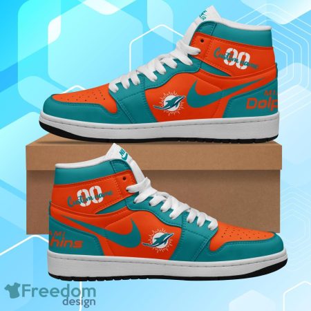 Miami Dolphins AJ1 High Sneakers Shoes For Men And Women