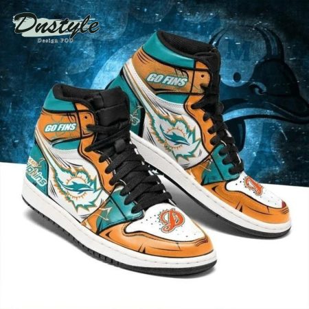 Miami Dolphins NFL AJ1 High Sneakers Shoes For Men And Women