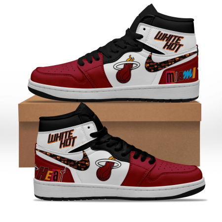 Miami Heat AJ1 High Sneakers Shoes For Men And Women