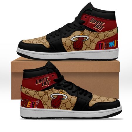 Miami Heat AJ1 High Sneakers Shoes For Men And Women