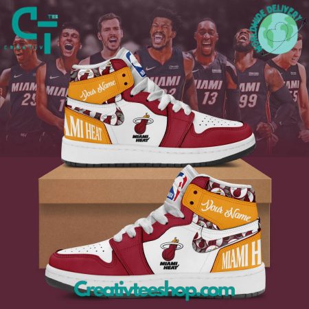 Miami Heat AJ1 High Sneakers Shoes For Men And Women