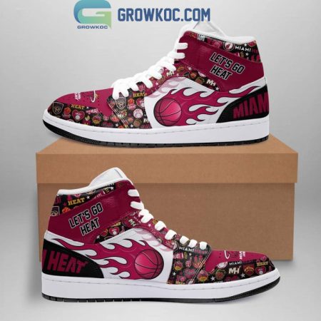Miami Heat AJ1 High Sneakers Shoes For Men And Women