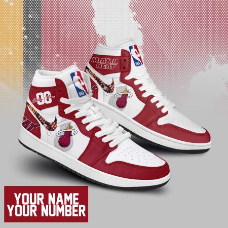 Miami Heat AJ1 High Sneakers Shoes For Men And Women