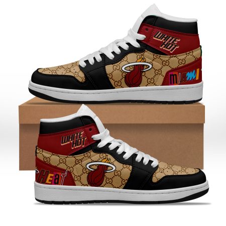 Miami Heat AJ1 High Sneakers Shoes For Men And Women