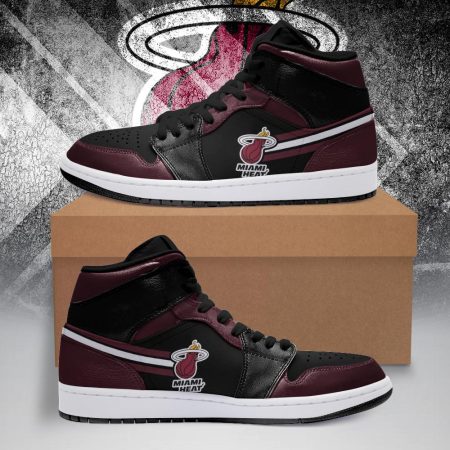 Miami Heat NBA AJ1 High Sneakers Shoes For Men And Women