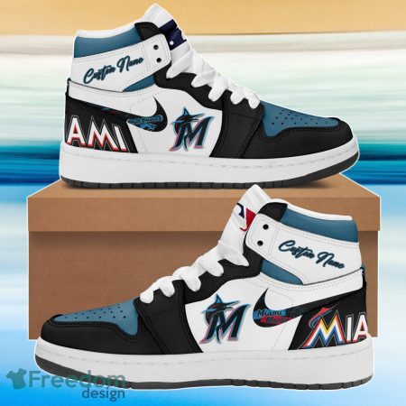 Miami Marlins AJ1 High Sneakers Shoes For Men And Women